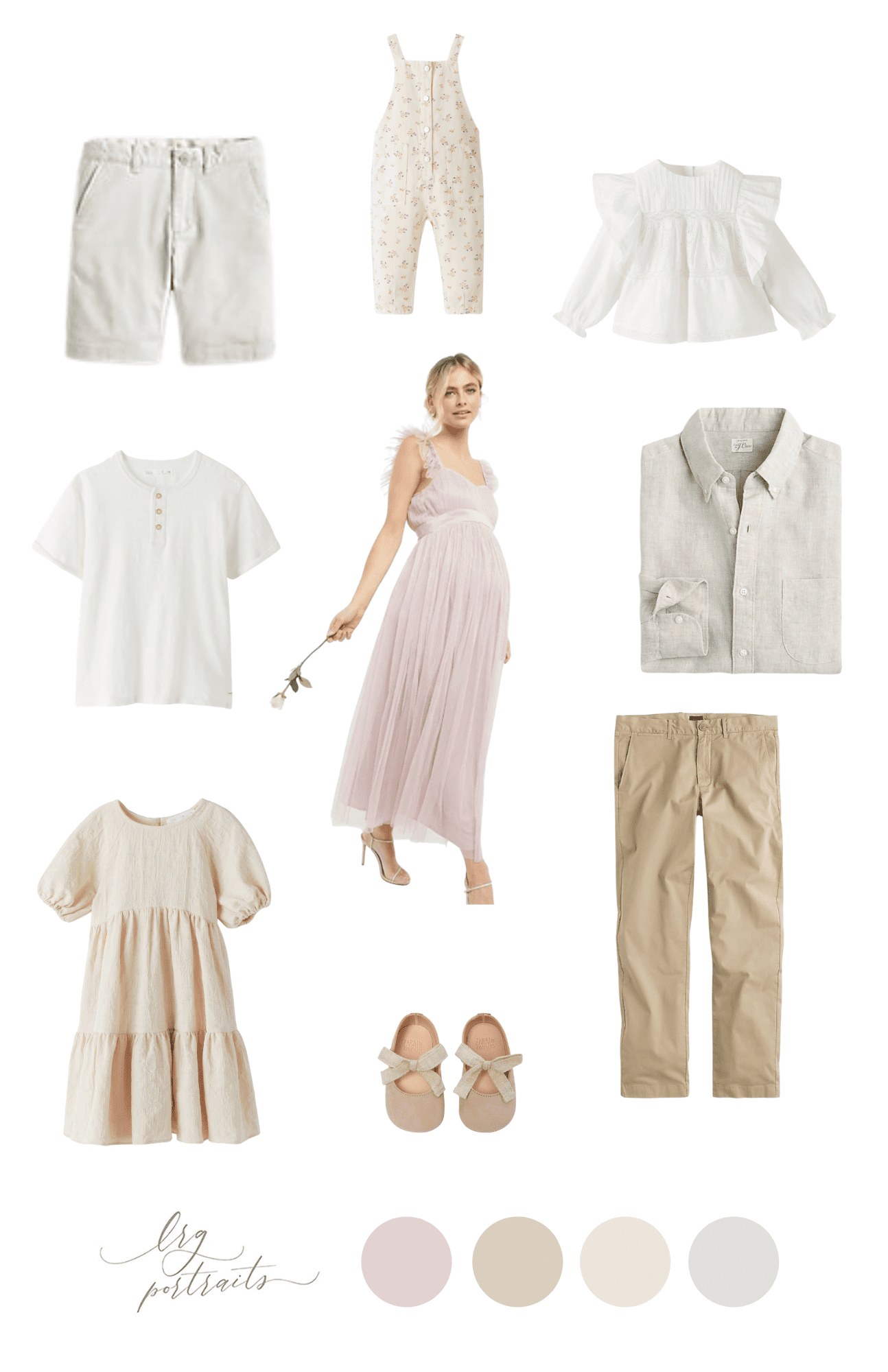 Outfit inspiration in pink, tan, blush and off-white by LRG Portraits