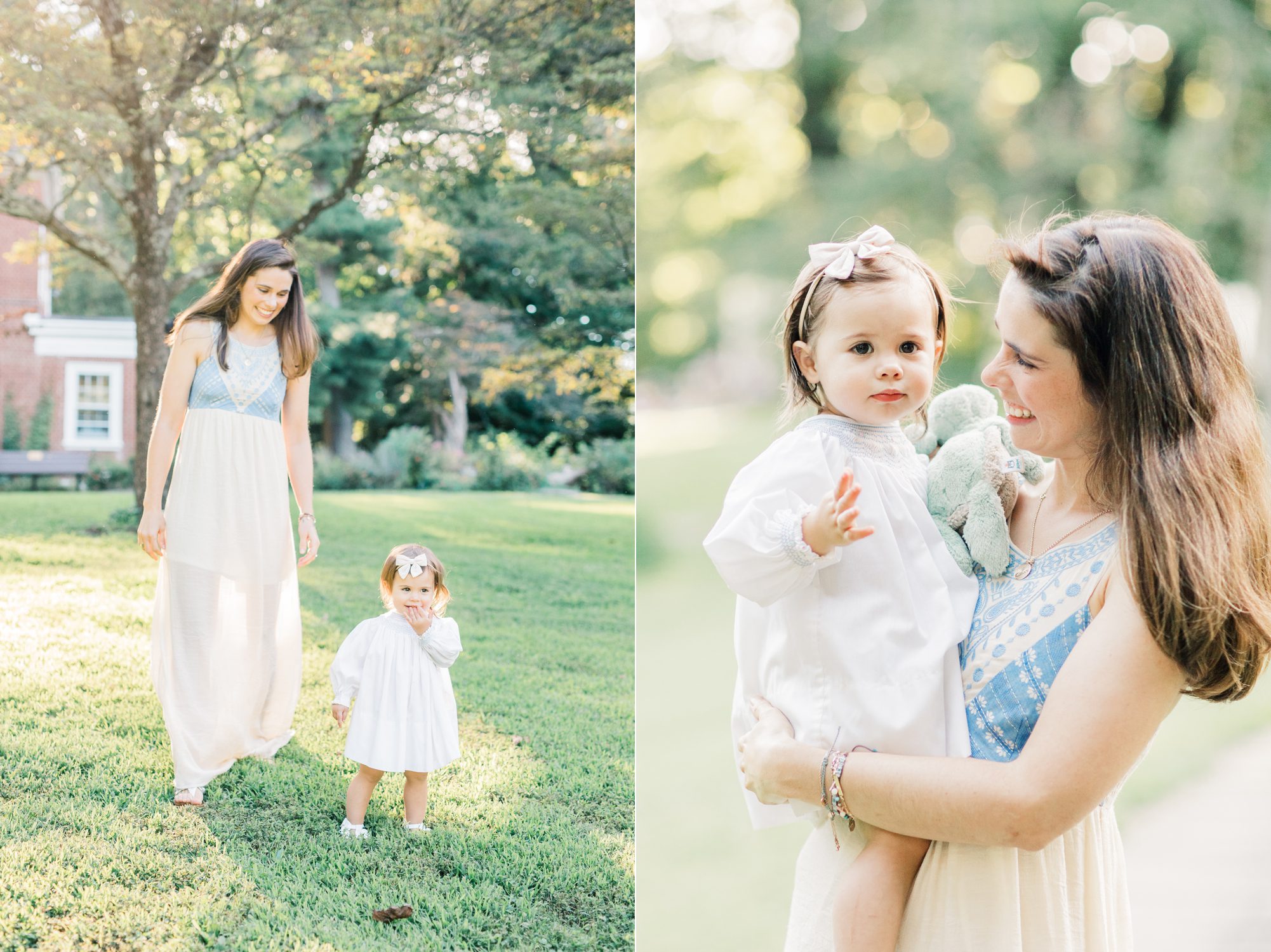 Portraits of Mom and daughter during family session in Chevy Chase, MD. Photo by LRG Portraits.